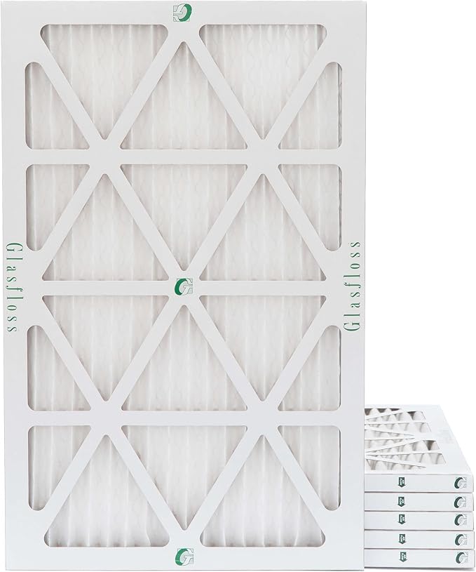 Glasfloss 12x25x1 MERV 10 Pleated Air Filters Box of 6. Actual Size: 11-1/2 x by Glasfloss
