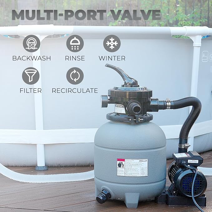 XtremepowerUS 12" Sand Filter for Above-Ground Swimming Pools Max 2, 400GPH - Image 3