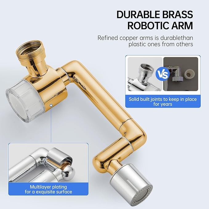 YYKBZ 1440° Rotating Sink Water Filter Faucet Extender Aerator, 2 Mode Swivel - Image 5