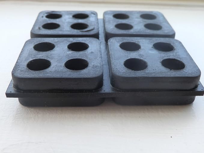 4 Pack of Anti Vibration Pads 4" x 4" x 3/4" All Rubber Vibration isolation pads by Unknown