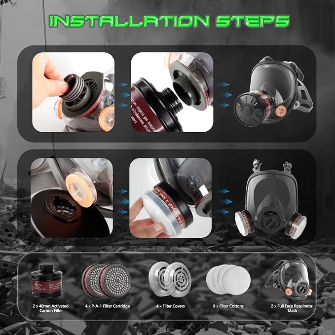 HANUU Gas Masks Survival Nuclear and Chemical, Gas Mask - Image 5