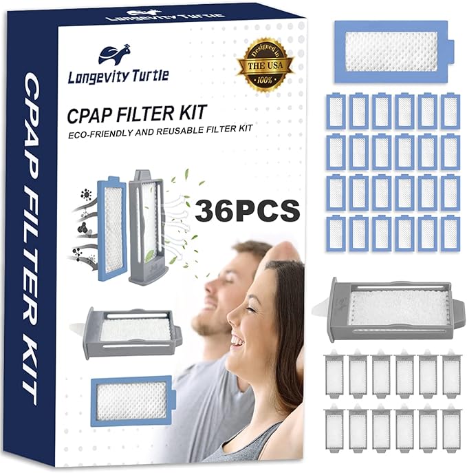 36 PCS CPAP Filters Kit Compatible by Longevity+Turtle