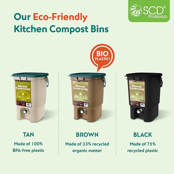 All Seasons Indoor Composter Starter Kit – 5 Gallon Tan Compost Bin - Image 9