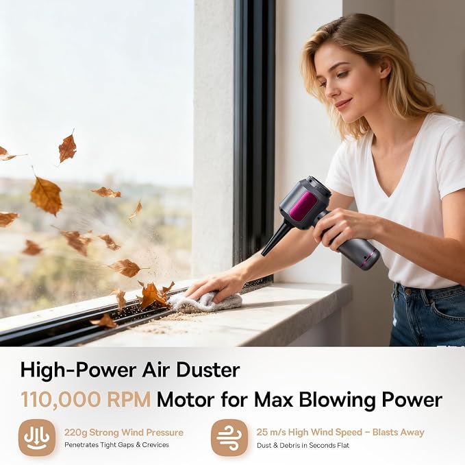 REWONDER Car Vacuum Cleaner High Power, 22000Pa Vacuum Cleaner & 110000RPM Air - Image 4