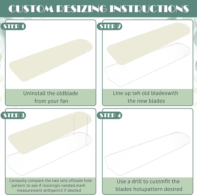 CroBlissful 10 Pcs 20-1/2'' Ceiling Fan Blades - Image 3