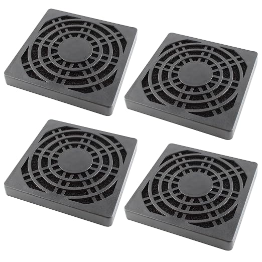 4 Pcs 70mm Black Square Plastic Cooling Fan Filter Cover, Dust Screen - Image 2