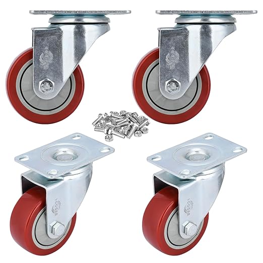 3 inch Heavy Duty Casters Capacity 1000lbs Bearing Caster Wheels Without Brake by YOOGAACASTERWHEELS