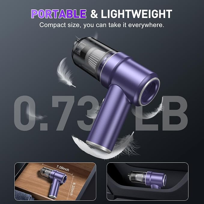 KMM Handheld Car Vacuum Cleaner, 9000PA Vacuum Cleaner & Air Duster, 120W High - Image 7