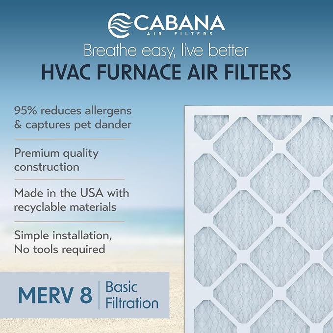 Cabana Filters 6-Pack 14x30x1 MERV 8 AC Furnace Air Filter - Image 2