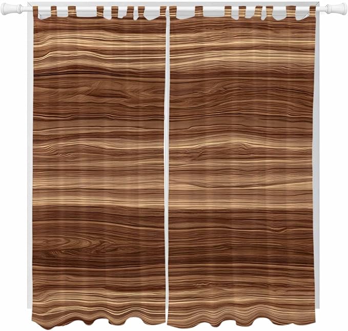 Brown Western Living Room Curtains 96 Inch Length, Window Curtains Tab Top by Unknown