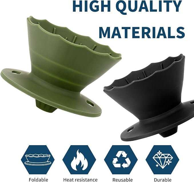 MERMOO YILAN Collapsible Coffee Dripper, Silicone Pour Over Coffee Filter Holder - Image 4