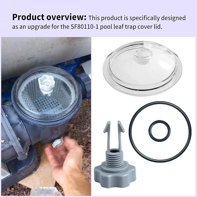 SF80110-1 Leaf Trap Cover Lid 5 inch Have O-Ring & Valve, Fit - Image 3