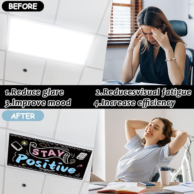 6Pcs Inspirational Fluorescent Light Covers - Image 4