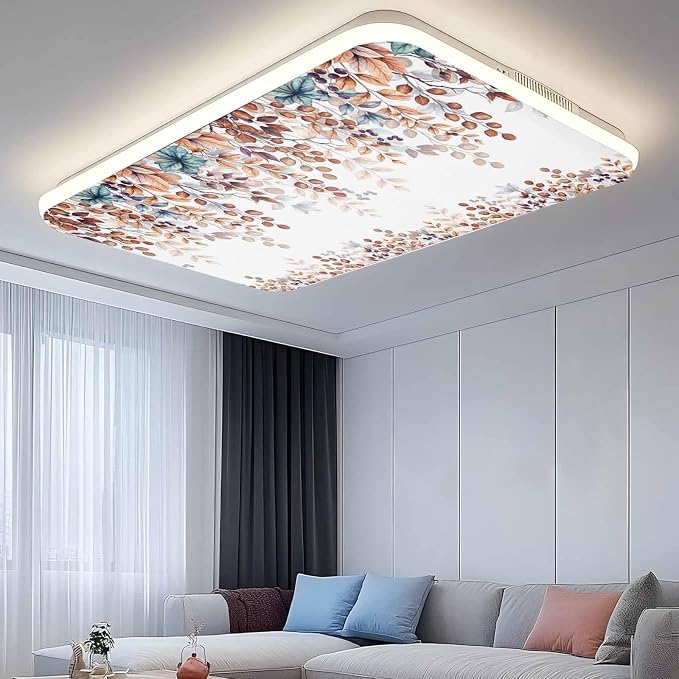 Fluorescent Light Covers for Ceiling Lights Fall Orange Eucalyptus Leaves - Image 9