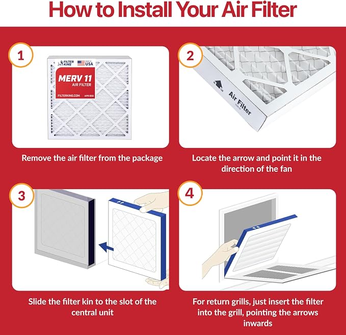 Filter King 10x18x1 Air Filter | 4-PACK | MERV 11 HVAC Pleated A/C Furnace - Image 4