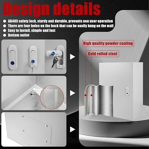 Electrical Box 24 x 16 x 12 Inch Indoor Outdoor Electrical Enclosure Box Steel - Image 5