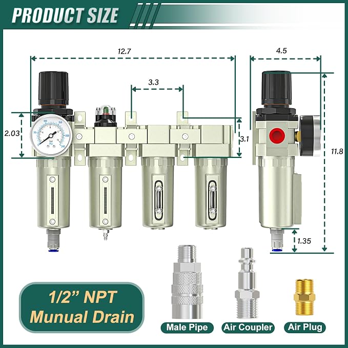 Industrial Grade 4-Stage Air Drying System, 1/2" NPT - Image 2