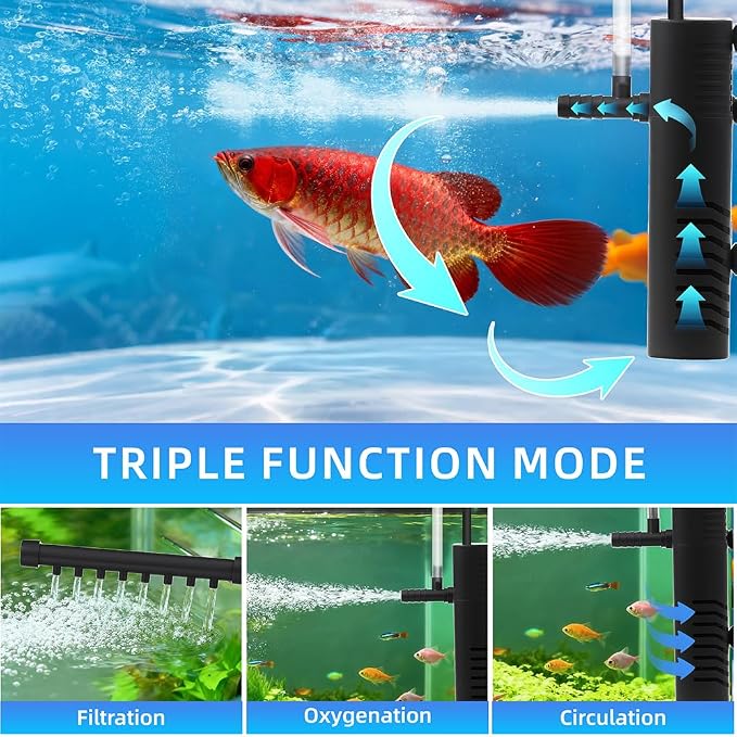 Submersible Internal Aquarium Filter Multiple Function Powerful Pump Fish Tank - Image 3