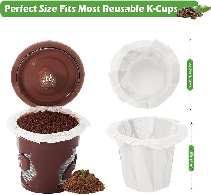 Aussen Disposable Coffee Paper Filters Replacement Kerig Filter Fit All Keurig - Image 4