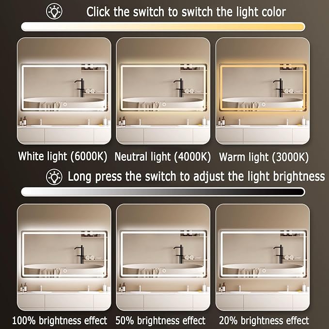 Backlit LED Illuminated Bathroom Mirror - Image 3