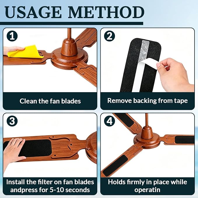 10 Pack Ceiling Fan Filters for Blades - Image 6