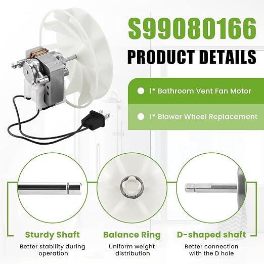 AMI PARTS S99080166 BP28 Vent Bath Fan Motor Replacement Fit - Image 2