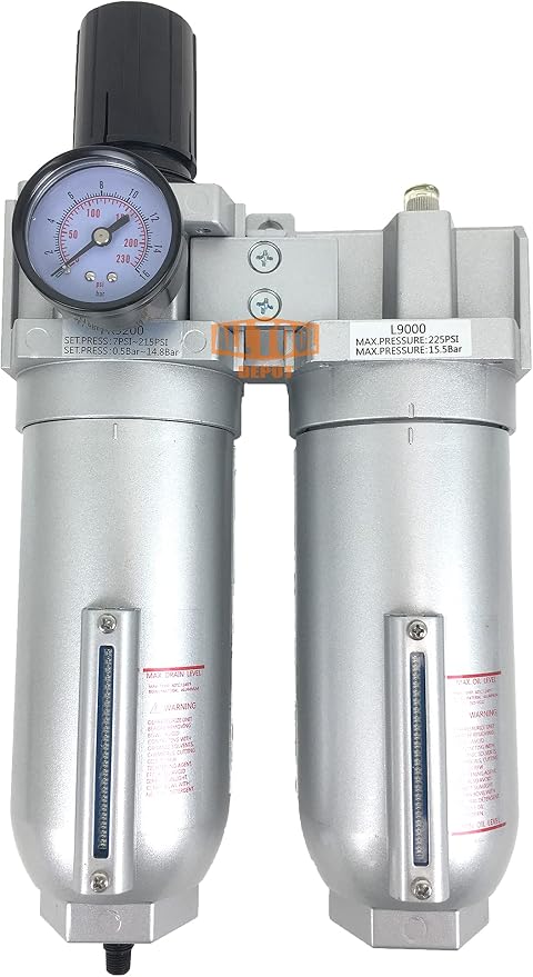 1" NPT SUPER DUTY Compressed Air In Line Filter Regulator Lubricator Oiler by AllToolDepot