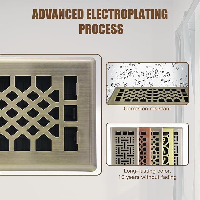 Bronze Color Floor Register Heavy Duty Walkable Steel Ease Adjust Air Vents - Image 7