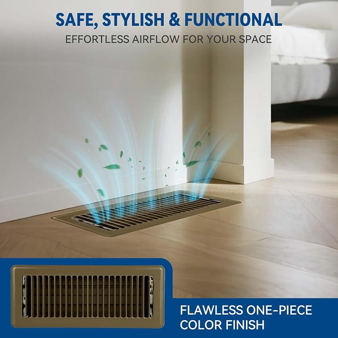 4" x 10" Floor Register Vent Covers 10-Pack, Walkable Powder-Coated Metal Vent - Image 5