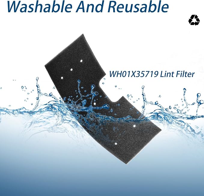 WH01X35719 Lint Filter, WH01X35719 Washer Dryer Filter Sponge Compatible - Image 3