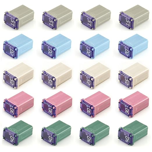 20 Pack Car Micro Cartridge Fuses Kit, 32V 15amp 20amp 25amp 30amp 40amp by thxsoon