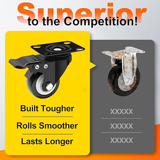 2 Inch Heavy Duty Casters 4 Sets of - Image 4