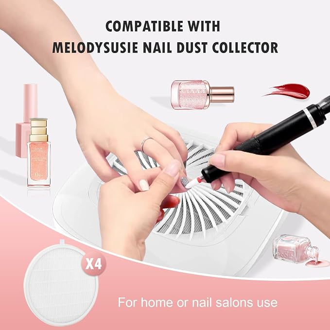 4 Pack Reusable HEPA Filters for MelodySusie Nail Dust Collector, Compatible - Image 2