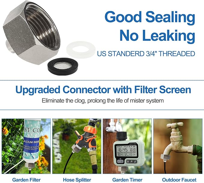 Pre-Assembled Misters for Outside Patio, 80FT|24M.Outdoor Misting Cooling - Image 7