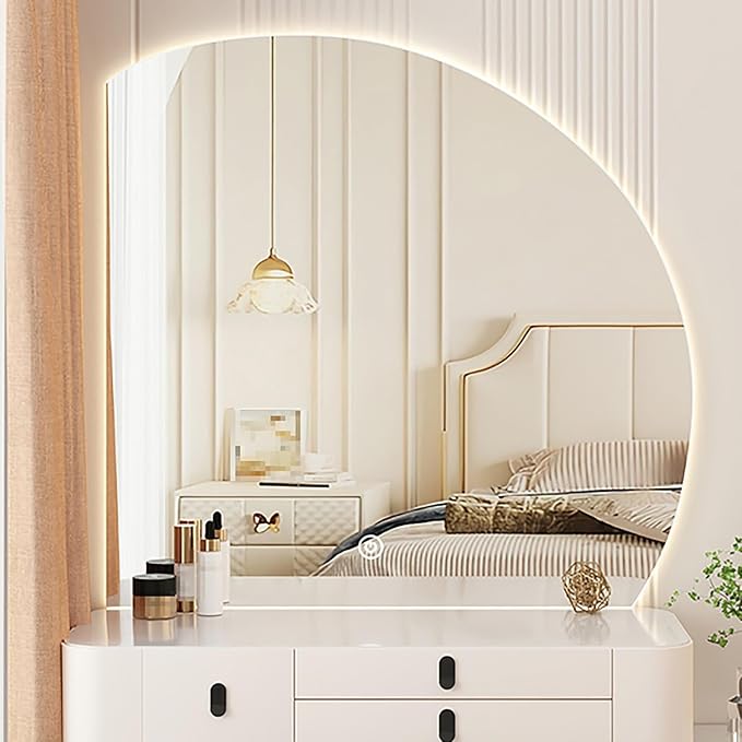 Bathroom Wall Mounted Mirror, LED Illuminated Vanity Mirror by EKDJSN