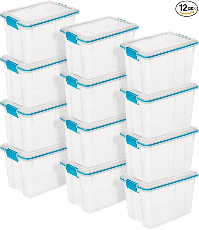 Sterilite 12-Pack Gasket Box, Weather-Resistant Storage Bins by Sterilite