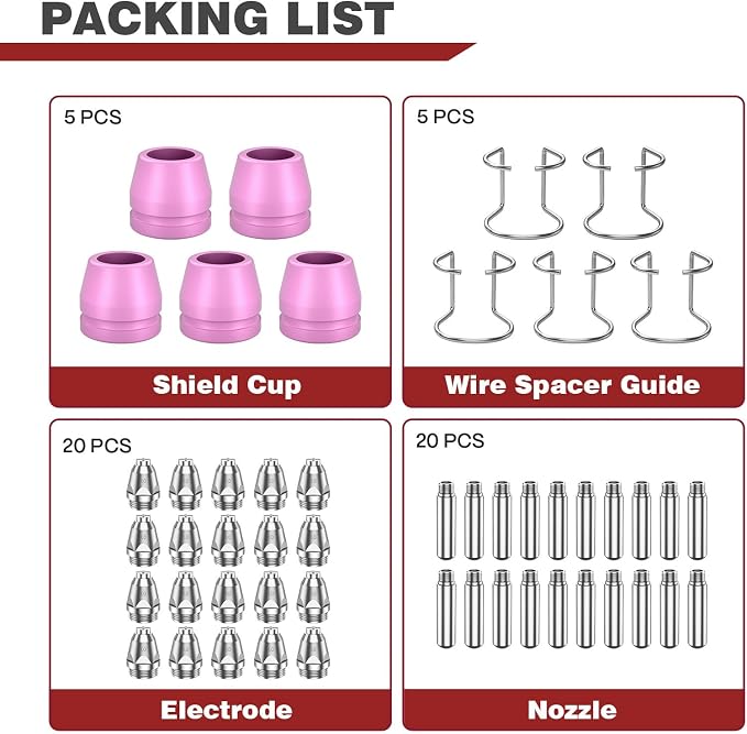 ARCCAPTAIN AG-60 Plasma Cutter Torch Consumables, CUT55 PROLUX, CUT 55PILOTARC - Image 6