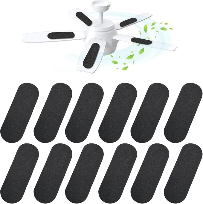 12 Pcs Ceiling Fan Filters for Blades, Activated Coconut Carbon Ceiling Fan by Unknown