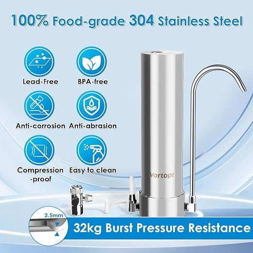 Vortopt F7 Countertop Water Filter System, Rapid Flow, 6-8Months or 8000 - Image 5
