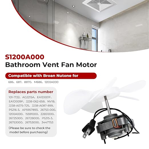 2026 NEW S1200A000 Exhaust Bathroom Vent Fan Electric Motor by Beaquicy - Image 5