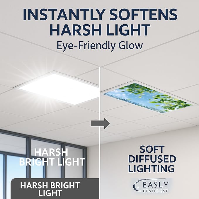 2 Pack Fluorescent Light Covers 4x2 ft Magnetic Light Covers - Image 2