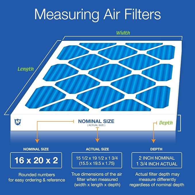 Nordic Pure 16x20x2 Pleated Air Filters MERV 7 Plus Carbon 12 Pack - Image 2