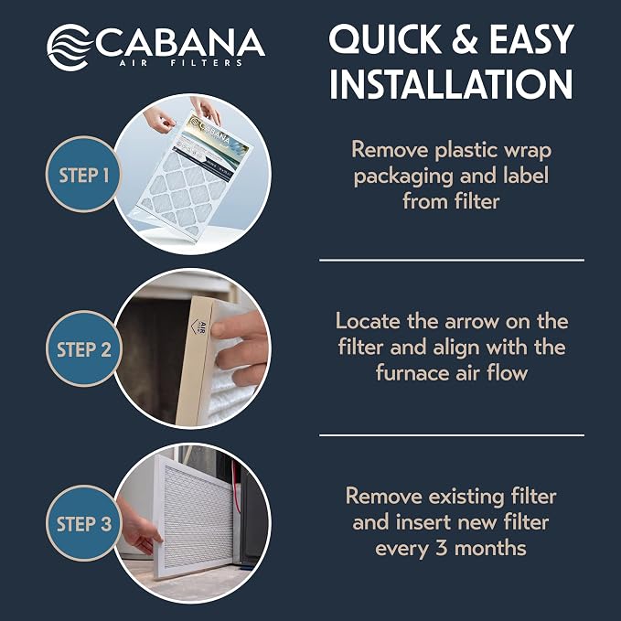 Cabana Filters 6-Pack 16x25x1 MERV 8 AC Furnace Air Filter - Image 3