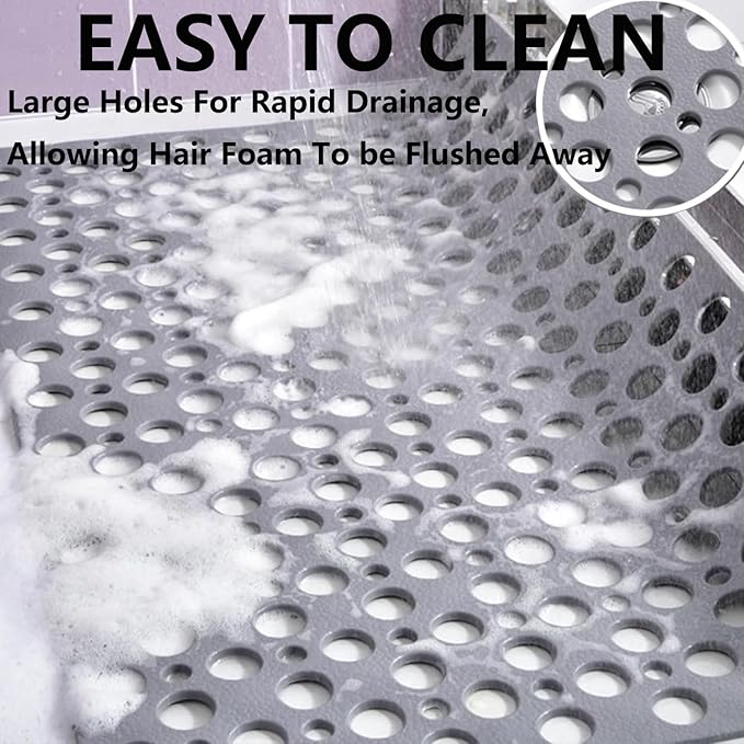 Casa and Beyond Shower Mat,Non Slip Bath Mat and Shower Mat with Suction Cups and Drain Holes,Bathroom Mat Easy to Clean Soft Machine Washable,Bathtub Mat Easy Dry&Cut (Green,28" x 15"(Rectangular))