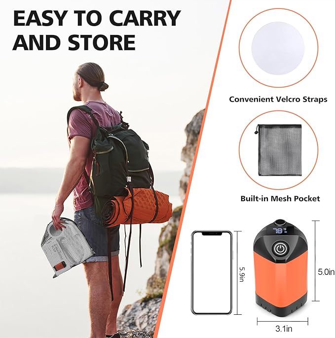 Portable Shower for Camping, 7800mAh Rechargeable Camping Shower with 3 Spray Modes, IPX7 Waterproof Portable Shower Pump for Outdoor, Hiking, Travel, Car, Pet-Long-Lasting Battery & Powerful Suction