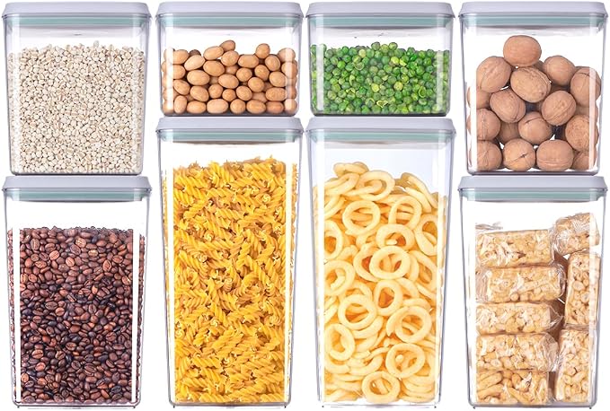 8-Piece Set of Pop Airtight Food Storage Containers by EQI