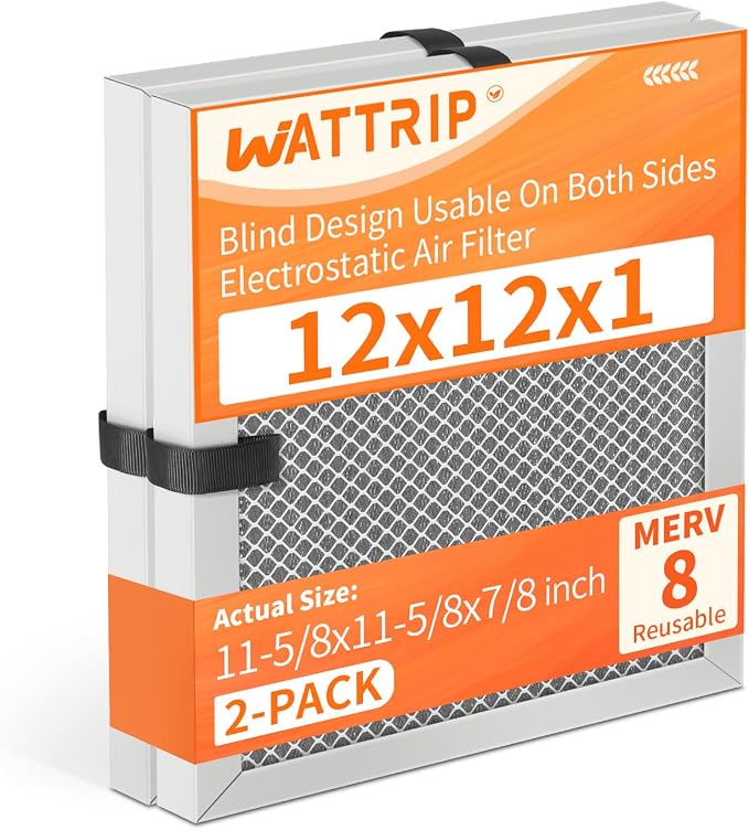 2-Pack 12x12x1 MERV 8 Reusable & Washable Electrostatic Air Filters by BreatheSmartLiveClean