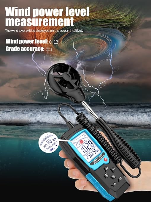 H12 Digital Anemometer Handheld Wind Speed Meter - Image 2