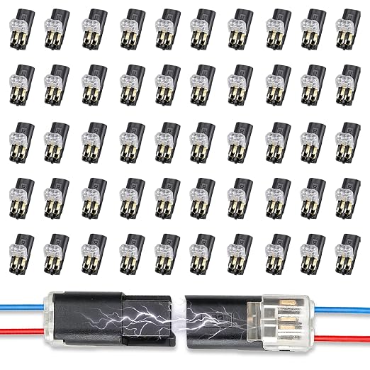 50PCS Double Wire Plug in Connector, Pluggable Low Voltage Wire Connector by Unknown