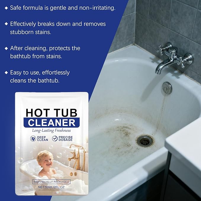 Tub Cleaner, 59ml Anti Scaling Long Lasting Cleaning Agent, Bathtub Cleaner for Sink, Floor, and Wall Surfaces, Fast Acting Effective Formula, Safe for Home and Commercial Use, for Dorm Room, Hotel